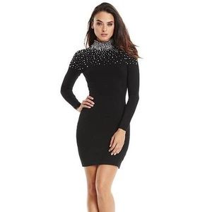 Marciano Faux Pearl Black Sweater Dress XS